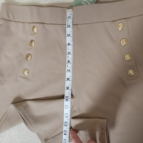 NWT  XL H&M High Waist Nautical Sailor Casual Shorts Buttons Sustainable Tan - Picture 5 of 13